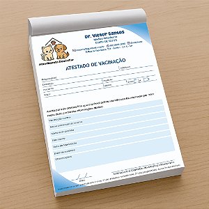 Atestado de Vacinação Veterinário Personalizado | VET101