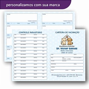 Carteira de Vacinação | Veterinário | Personalizada | Simples | 1 dobra | VET101