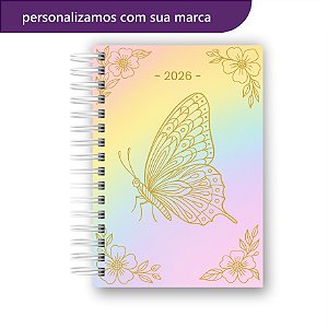 Agenda 2026 | Personalizada | Borboleta Dourada| Com Nome