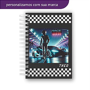 Agenda Escolar | Personalizada | Menino Carros | Corrida | Colocamos Nome na Capa