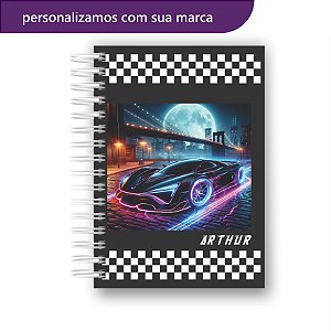 Agenda Escolar | Personalizada | Menino Carros | Corrida | Colocamos Nome na Capa
