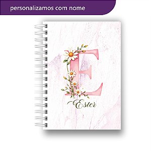 Agenda 2026 | Personalizada | Alfabeto | Floral | Camélia | Rosa | Com Nome