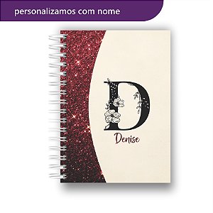 Agenda 2026 | Personalizada | Alfabeto | Floral | Vinho e Preta | Com Nome