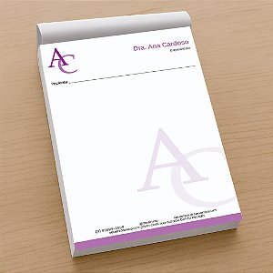 Receituário Médico Personalizado Todas as Especialidades Bloco com 100 folhas