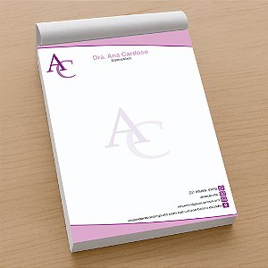Receituário Médico Personalizado Todas as Especialidades Lilás e Rosa