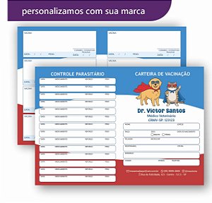 Carteira de Vacina Veterinário Super Heróis Simples