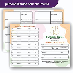 Carteira de Vacina Veterinário Colorida Cão e Gato
