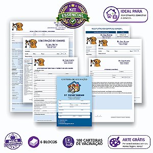 Kit Essencial para Veterinários Receituários + Atestados + Carteiras de Vacinação