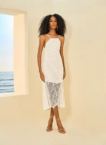 Vestido Midi De Renda