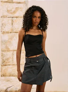 Blusa Corset Com Alças Cruzadas