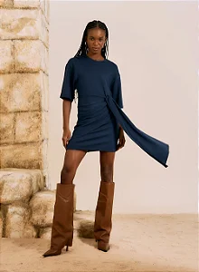 Vestido Curto Com Amarração Lateral
