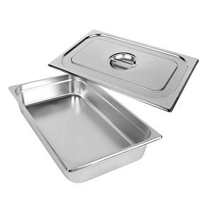 Cuba Gastronômica Gn Inox 1/1 100mm Com Tampa Para Buffet