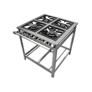 Fogão Industrial 4 Bocas Alta Pressão Inox Reforçado