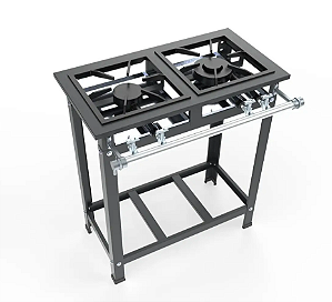 Fogão Industrial 2 Bocas Baixa Pressão 30x30 1 QS 1 QD