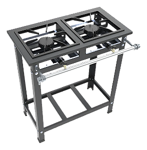 Fogão Industrial 2 Bocas Baixa Pressão 30x30 1 QS 1 QD