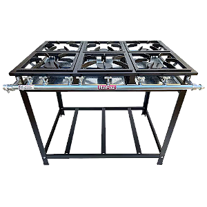 Fogão Industrial de Piso 6 Bocas Baixa Pressão QS Itafaz