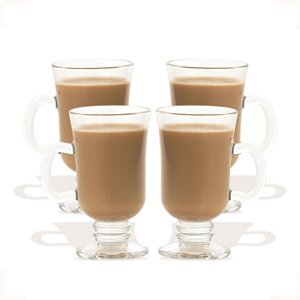 Jogo 4 Canecas Taça Xícara De Cappuccino Café Chocolate 250ml Vidro