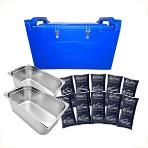 Caixa Térmica Hotbox 80 Litros Com Duas Cubas Gn 1/1 200mm e 10 Gelos Gel 750ml