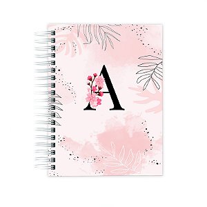 Planner Permanente : Alfabeto Floral rosa A5