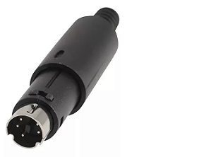 Conector 5 Pinos Padrão Mini Din Macho Lado Cabo