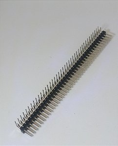 Barra de pinos macho 2 fileiras 90º 2x40 pinos dourada