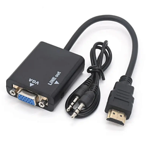 ADAPTADOR HDMI PARA VGA COM AUDIO E P2