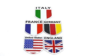 Emblema Bandeira Alemanha França Itália USA Inglaterra