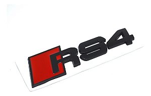 Emblema Audi RS4 Original Tampa Traseira Preto