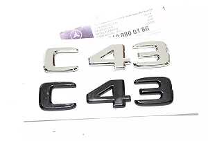 Emblema C43 Mercedes Benz Original Mb Cromado Preto
