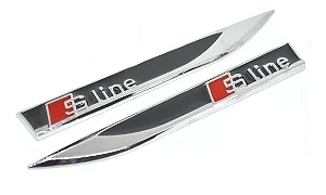 Emblema Sline Metal Audi A1 A3 A4 A5 A6 Tt Q3 Q5 Laterais Q7