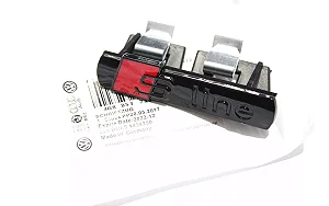 Emblema Grade Audi Sline Preto Brilhante A1 A3 A4 A5 A6 A7 Tt Q3 Q5