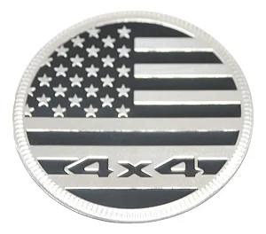Emblema Bandeira Usa 4x4 Jeep Renegade Compass Dodge Ram Prateado