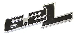 Emblema Chevrolet Gm 6.2l V8 Camaro Ss Preto