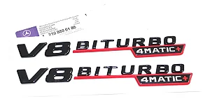 Emblema Mercedes V8 Biturbo Amg C63 S63 Slk63 E63 Sl63 Ml63