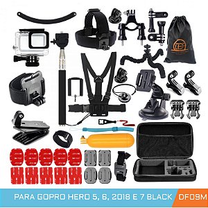 Kit Aventura Caixa Estanque Acessório Gopro Hero 5 6 7 Black