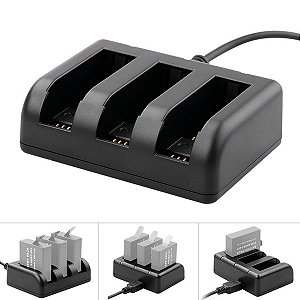 CARREGADOR TRIPLO PARA BATERIA PARA GOPRO HERO 5 - TRIPLE BATTERY CHARGER - LPGCD53