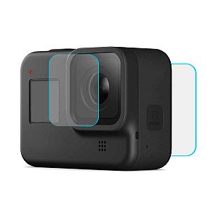 Película de Vidro Proteção Lente E Tela Lcd Gopro Hero 8 Black