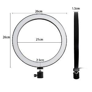 Ring Light Reclinável Portátil 26cm