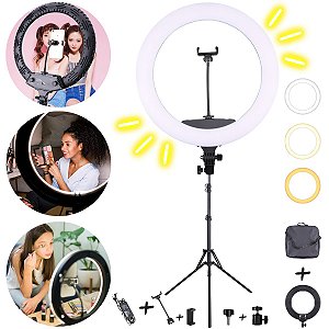 Ring Light Reclinável 48 cm 432 led 80 W