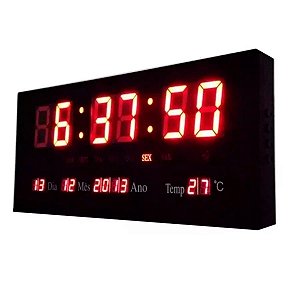 Relógio Parede Led Digital Gigante 46cm Data Temperatura - G
