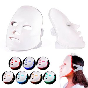 Máscara Led 7 Cores Tratamento Facial Fototerapia Anti Rugas