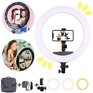 Iluminador Ring Light Anel celular 35 Fotos Selfie Blogueiro