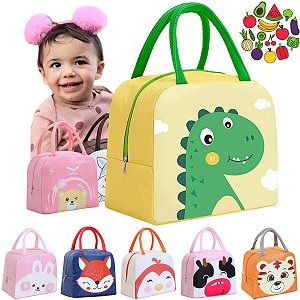 Bolsa Térmica Infantil Lancheira Fit Viagem Animais Escolar