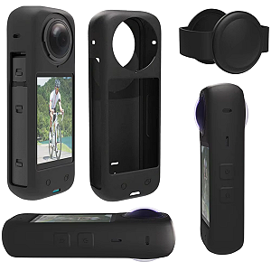 Capa De Silicone Com Tampa Lente Para Insta360 X4 Proteção