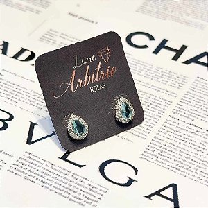 BRINCO GOTA DIAMOND AQUAMARINE