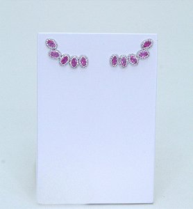 BRINCO EAR CUFF OVAL RUBELITA PINK SOFIA