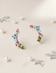 BRINCO EAR CUFF FOLHAS HORTÊNSIA COLORS