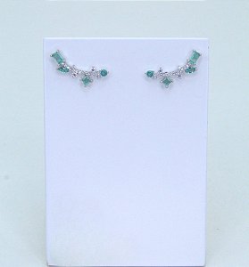 BRINCO EAR CUFF FOLHAS HORTÊNSIA TURMALINA PARAIBA