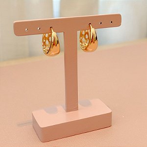 ARGOLA GOTA GOLD LISA MÉDIA 2CM