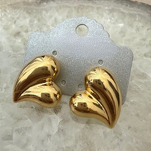 BRINCO CORAÇÃO GOTA DUPLA GOLD - G